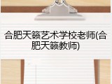 合肥天籁艺术学校老师(合肥天籁教师)