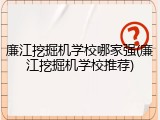 廉江挖掘机学校哪家强(廉江挖掘机学校推荐)