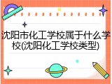沈阳市化工学校属于什么学校(沈阳化工学校类型)