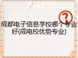 成都电子信息学校哪个专业好(成电校优势专业)