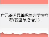 广元苍溪县单招培训学校推荐(苍溪单招培训)