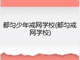 都匀少年戒网学校(都匀戒网学校)