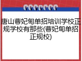 唐山曹妃甸单招培训学校正规学校有那些(曹妃甸单招正规校)
