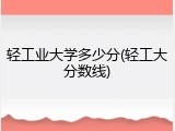 轻工业大学多少分(轻工大分数线)