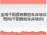 宝鸡千阳县有数控车床培训班吗(千阳数控车床培训)