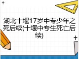 湖北十堰17岁中专少年之死后续(十堰中专生死亡后续)