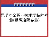 昆明冶金职业技术学院的专业(昆明冶院专业)