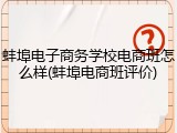 蚌埠电子商务学校电商班怎么样(蚌埠电商班评价)