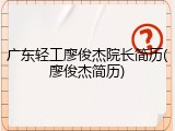 广东轻工廖俊杰院长简历(廖俊杰简历)