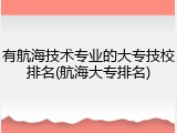 有航海技术专业的大专技校排名(航海大专排名)