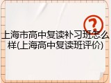 上海市高中复读补习班怎么样(上海高中复读班评价)
