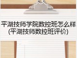平湖技师学院数控班怎么样(平湖技师数控班评价)