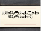 贵州都匀无线电技工学校(都匀无线电技校)