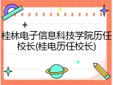 桂林电子信息科技学院历任校长(桂电历任校长)