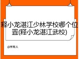 释小龙湛江少林学校哪个位置(释小龙湛江武校)