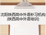 沈阳铁西高中外语补习机构(铁西高中外语培训)