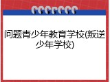 问题青少年教育学校(叛逆少年学校)