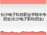 长沙电子科技职业学院中专招生(长沙电子职校招生)
