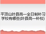 平顶山叶县高一全日制补习学校有哪些(叶县高一补校)