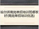 哈尔滨南岗单招培训班哪家好(南岗单招培训优选)