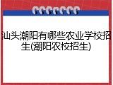 汕头潮阳有哪些农业学校招生(潮阳农校招生)