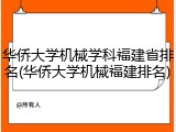 华侨大学机械学科福建省排名(华侨大学机械福建排名)