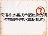 商洛柞水县找单招集训的机构有哪些(柞水单招机构)