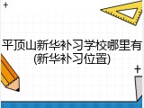 平顶山新华补习学校哪里有(新华补习位置)
