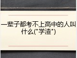 一辈子都考不上高中的人叫什么("学渣")