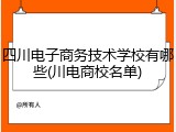 四川电子商务技术学校有哪些(川电商校名单)