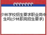少林学校招生要求职业高中生吗(少林职高招生要求)