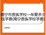 南宁市贵族学校一年要多少钱学费(南宁贵族学校学费)