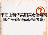 平顶山新华高职高考辅导班哪个好(新华高职高考班)