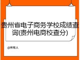 贵州省电子商务学校成绩查询(贵州电商校查分)