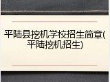 平陆县挖机学校招生简章(平陆挖机招生)