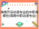 海南开设动漫专业的中职有哪些(海南中职动漫专业)