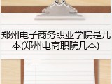 郑州电子商务职业学院是几本(郑州电商职院几本)