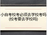 小自考校考必须去学校考吗(校考要去学校吗)