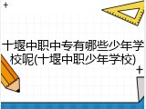 十堰中职中专有哪些少年学校呢(十堰中职少年学校)