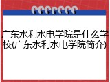 广东水利水电学院是什么学校(广东水利水电学院简介)