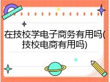 在技校学电子商务有用吗(技校电商有用吗)