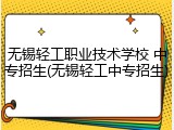 无锡轻工职业技术学校 中专招生(无锡轻工中专招生)