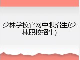 少林学校官网中职招生(少林职校招生)