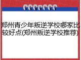 郑州青少年叛逆学校哪家比较好点(郑州叛逆学校推荐)