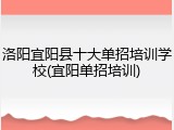 洛阳宜阳县十大单招培训学校(宜阳单招培训)