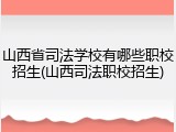 山西省司法学校有哪些职校招生(山西司法职校招生)