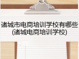 诸城市电商培训学校有哪些(诸城电商培训学校)