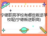 宁德职高学校有哪些叛逆学校呢(宁德叛逆职高)