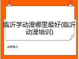 临沂学动漫哪里最好(临沂动漫培训)