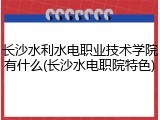 长沙水利水电职业技术学院有什么(长沙水电职院特色)